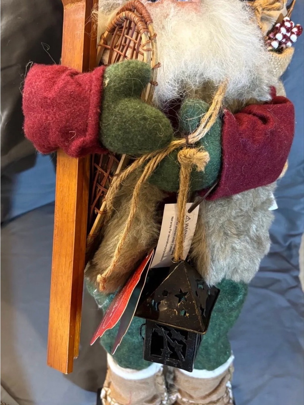 Festive Green and Red Santa Decorative Figurine - Holiday Home Accent